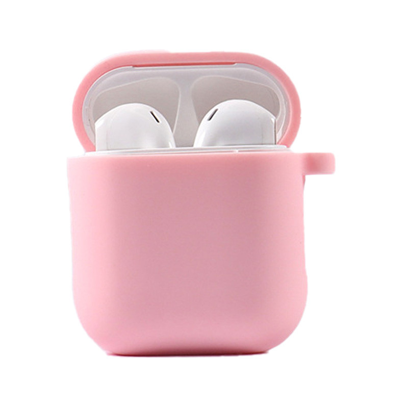 Силіконовий футляр Epik з мікрофіброю для навушників Airpods 1/2 Рожевий / Pink 1064818