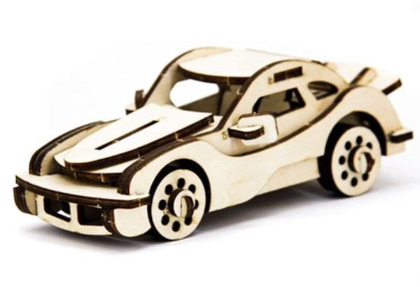 Механічний дерев'яний 3D пазл SUNROZ Автомобіль Porsche 43 елементів (SUN1746)