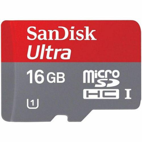 Флешка карта памяти SanDisk Ultra microSD XC 16GB class 10 SD адаптер Серый (007471)