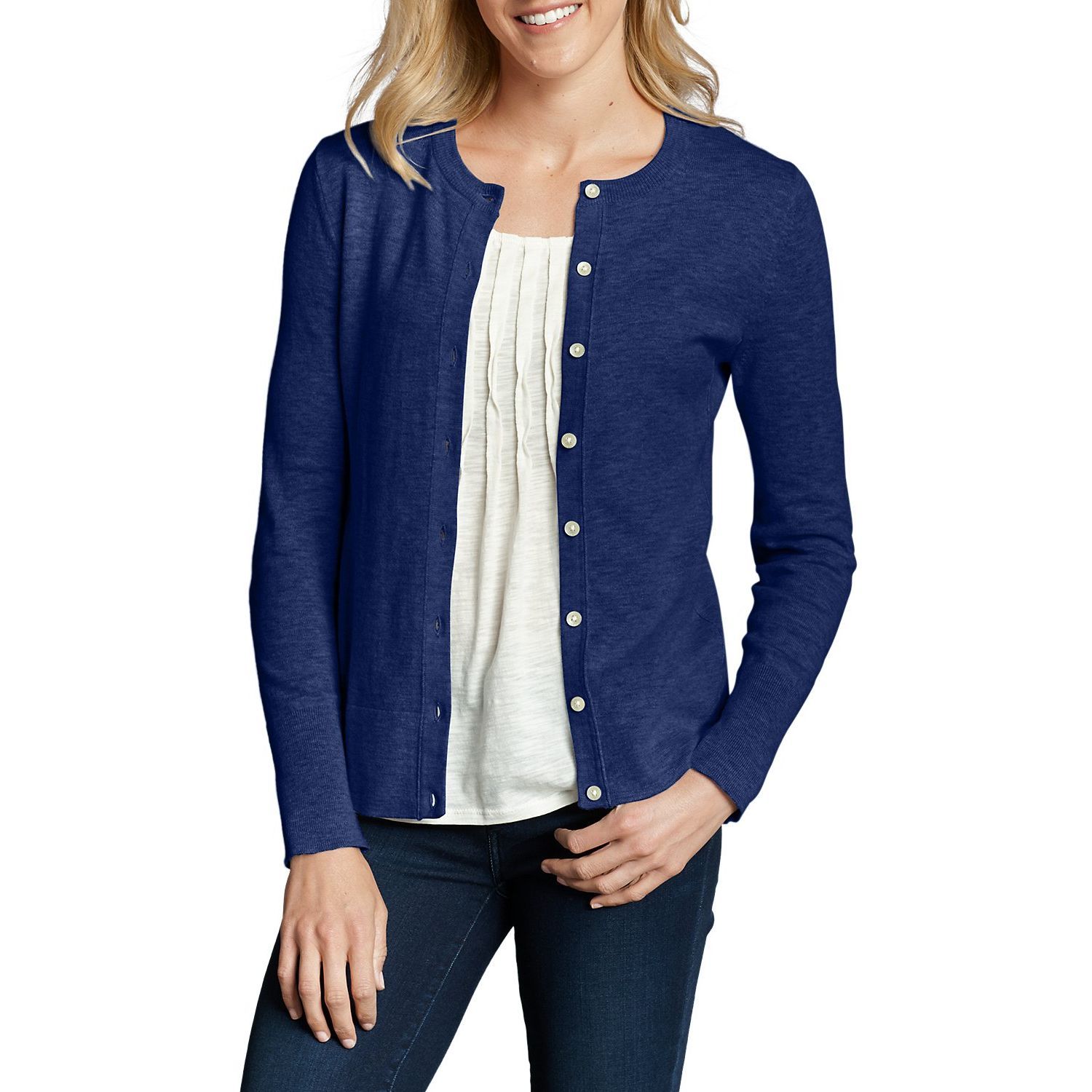 Кардиган Eddie Bauer Womens Christine Cardigan Sweater Solid XS Синій (9311HIND)