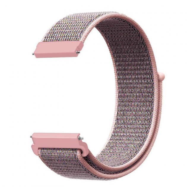 Ремінець BeWatch 20мм нейлоновий липучка універсальний для годинника Рожевий (1011338)