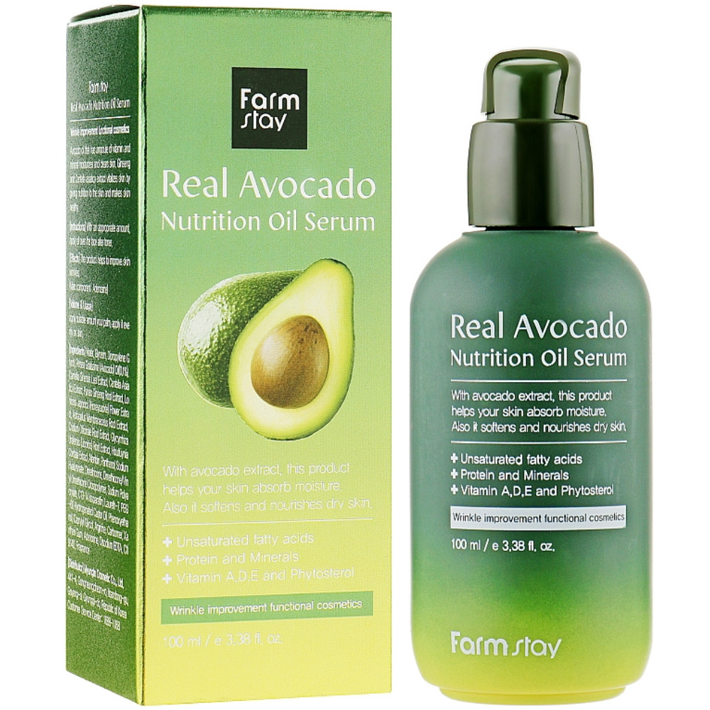 Питательная сыворотка для лица с маслом авокадо Farmstay Real Avocado Nutrition Oil Serum 100 мл (8809469776899)