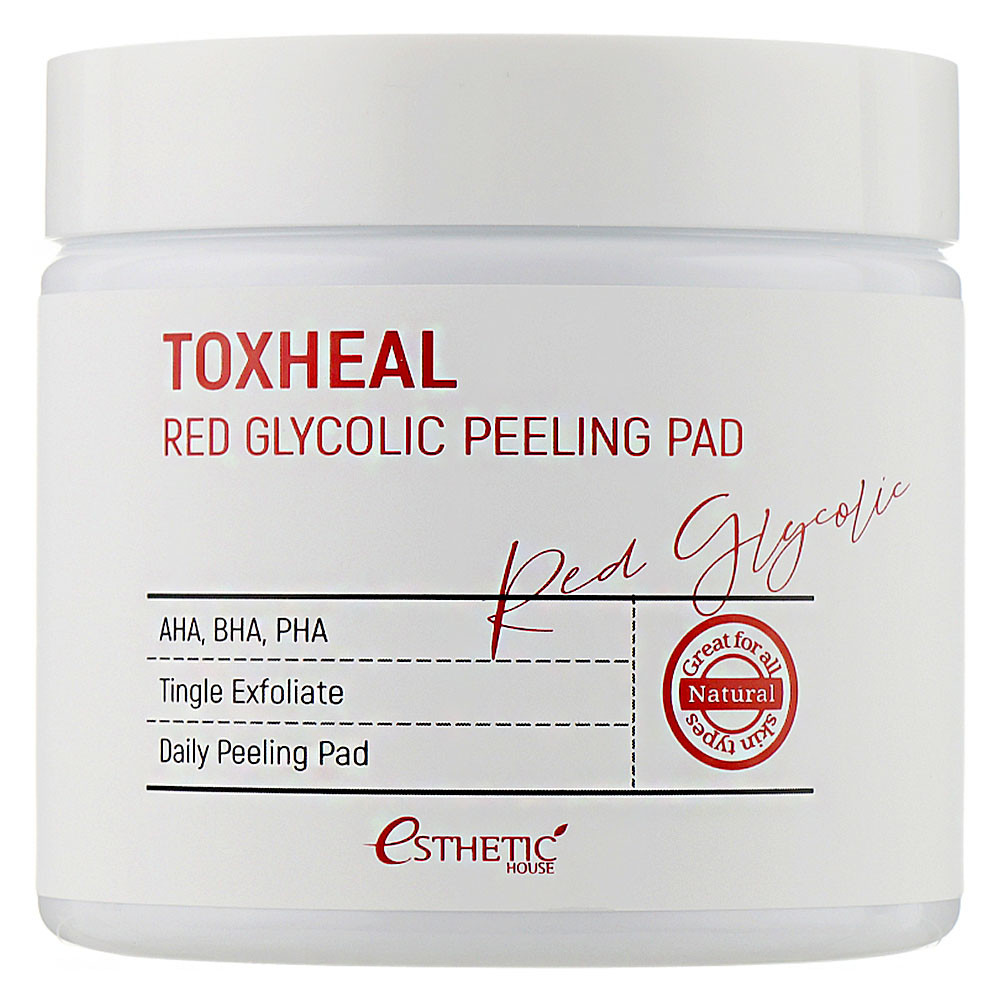 Пилинг-диски с АНА ВНА PHA кислотами Esthetic House Toxheal Red Glycolic Peeling Pad 100 шт (8809450012234)