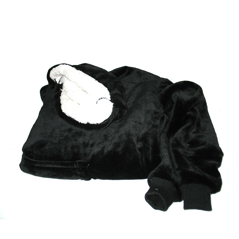 Толстовка плед з капюшоном Huggle Hoodie ultra plush blanket Чорна (008359)