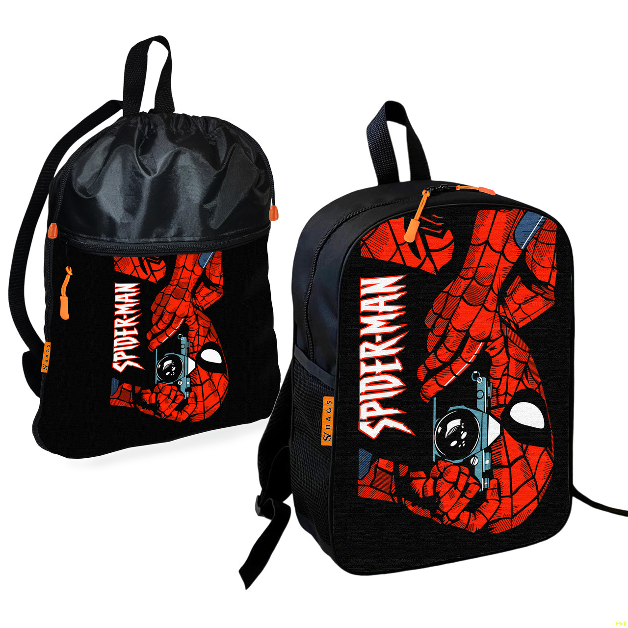 Дитячий шкільний рюкзак з сумкою для взуття Spider-Man, водонепроникний, 2 шт