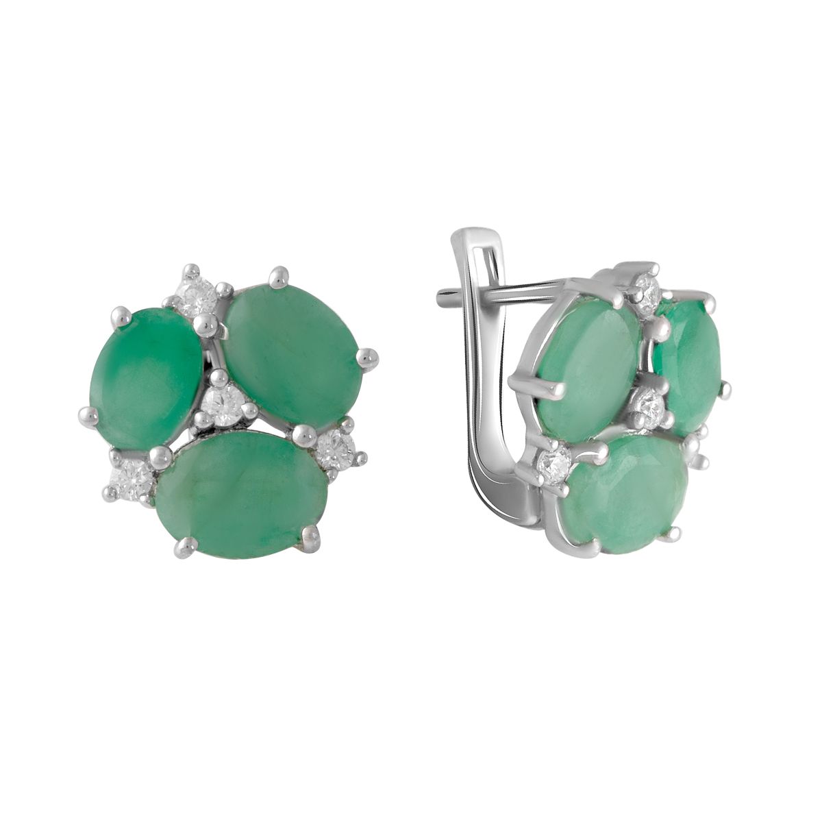 Серебряные серьги SilverBreeze с натуральным изумрудом 6.24ct (2062233)