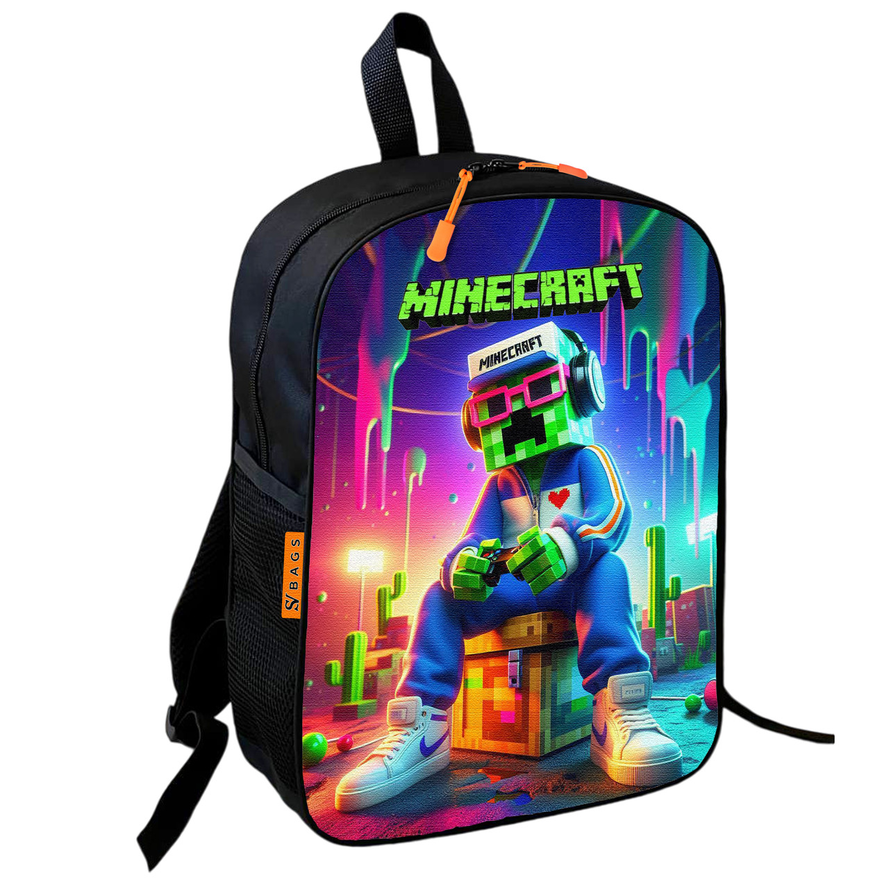 Дитячий шкільний рюкзак Minecraft Кріпер, водонепроникний, 36×27×13 см