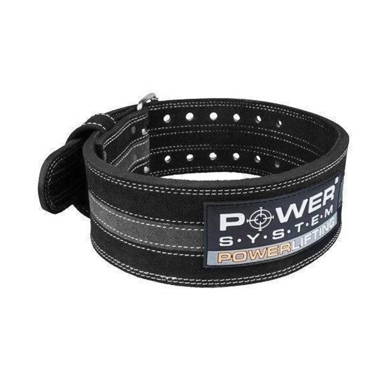 Пояс для пауэрлифтинга Power System PS-3800 PowerLifting кожаный XL Black/Grey Line