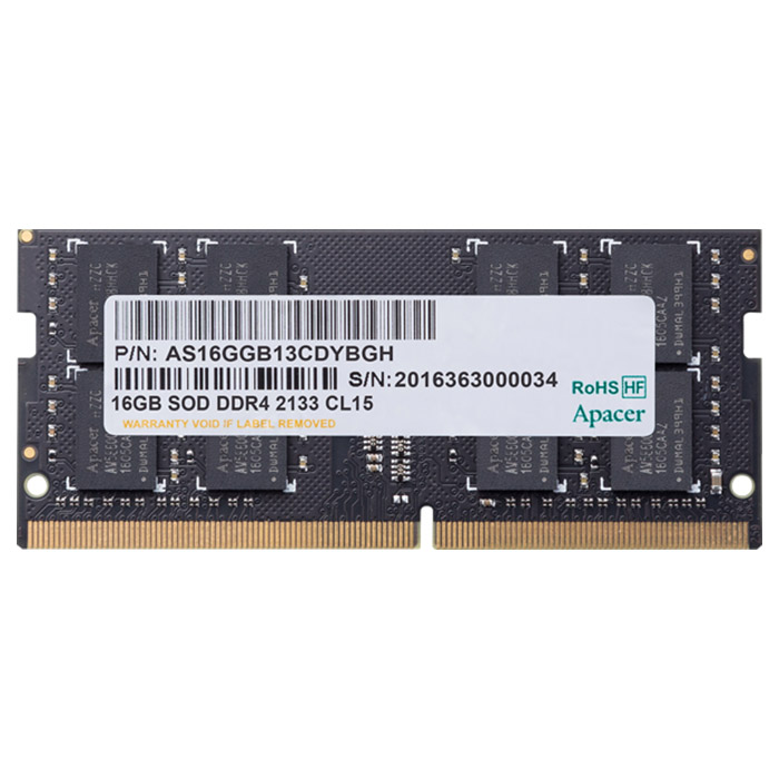 Пам'ять Apacer 16 GB SO-DIMM DDR4 2133 MHz (AS16GGB13CDYBGH)