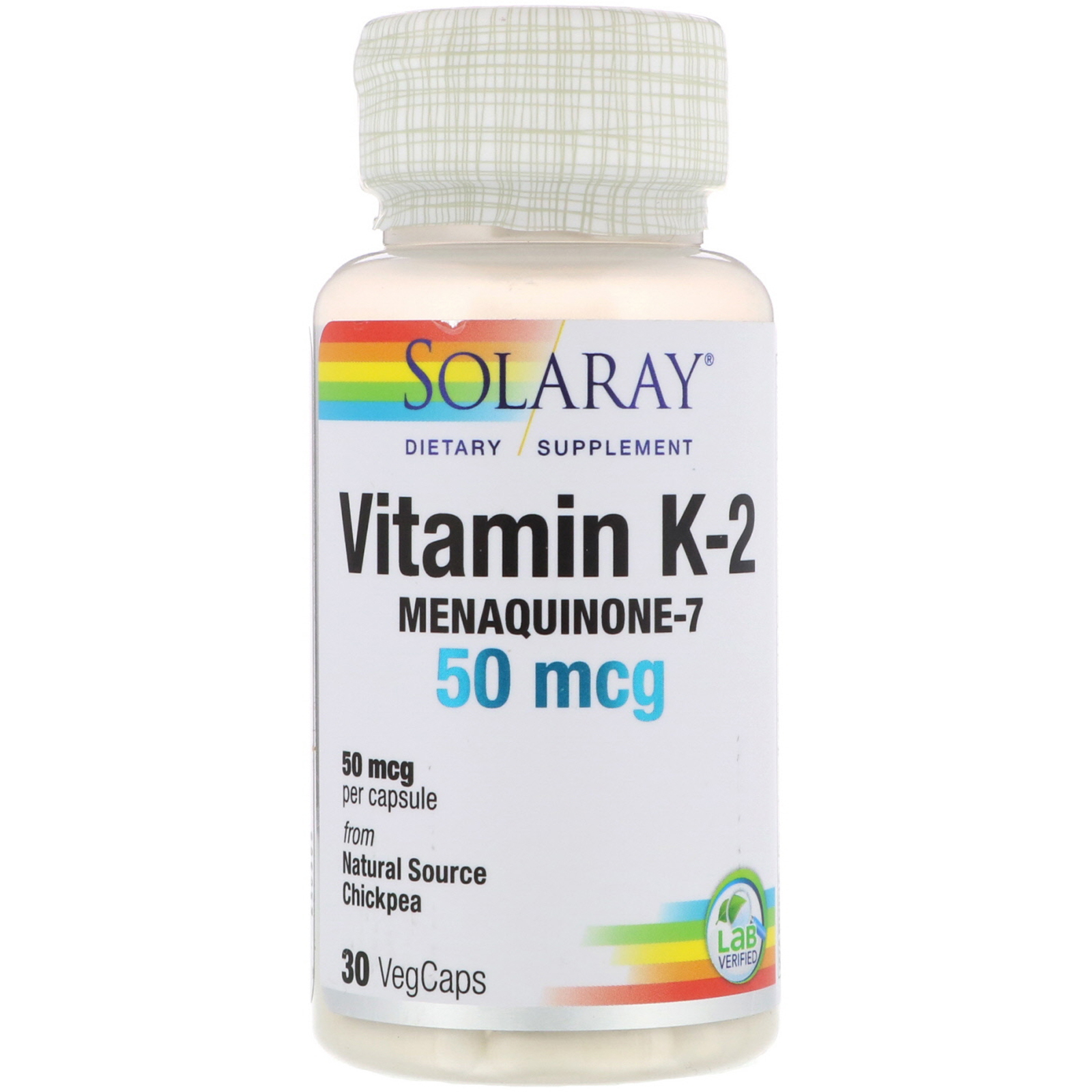 Витамин К2 Solaray 50 мкг 30 капсул (20264)