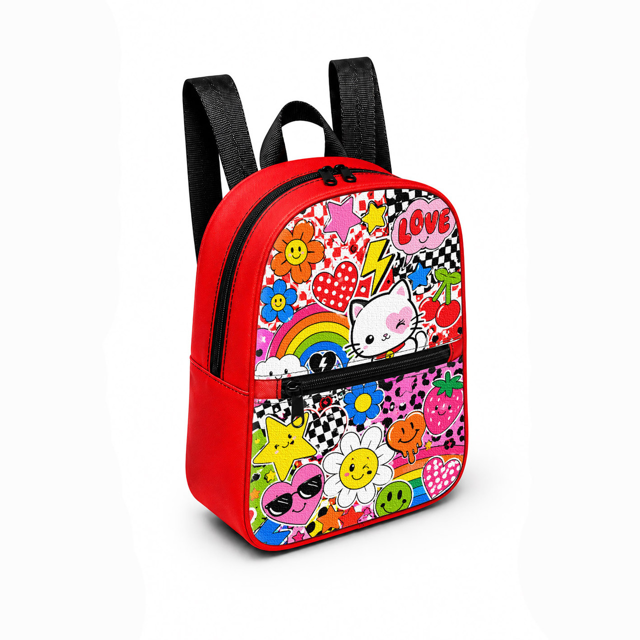 Дитячий міні-рюкзак Kitty Pop для дівчинки, червоний, 28×24×10 см