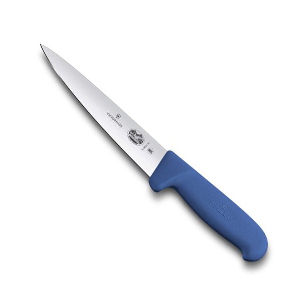 Кухонний ніж м'ясника Victorinox Fibrox Sticking 14 см Синій (5.5602.14)