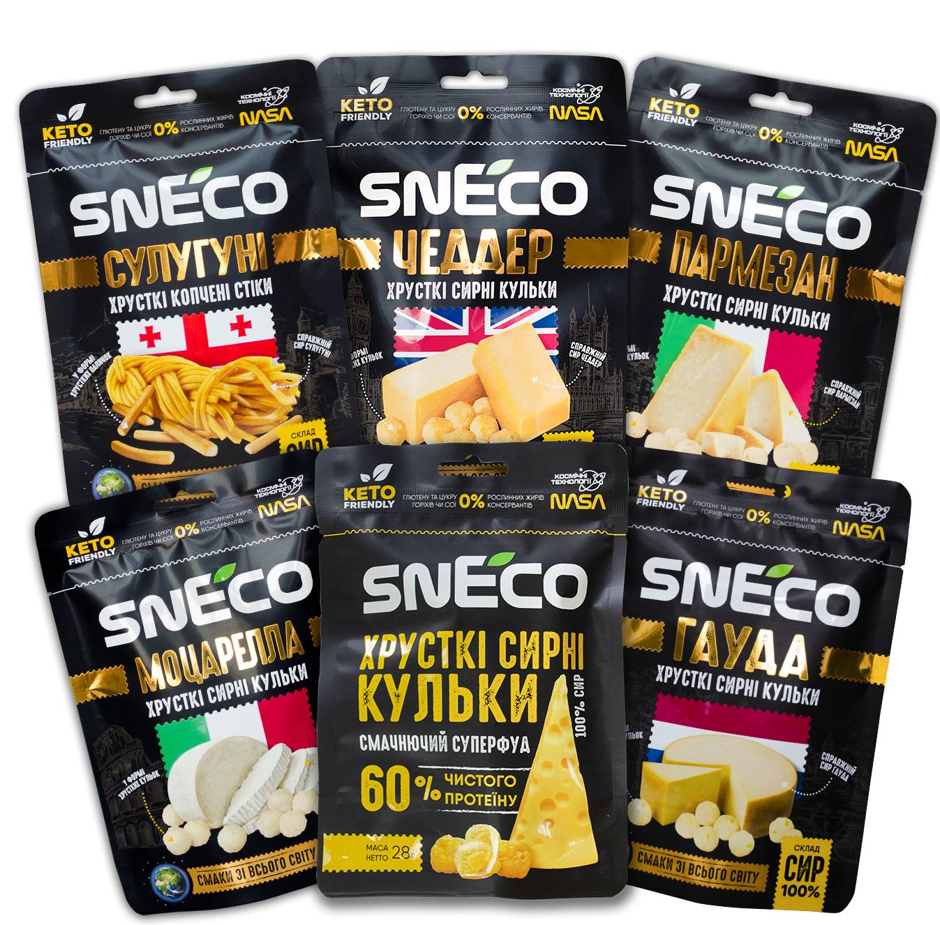 Набор snEco OPTIMAL Сыр хрустящий сушеный 168 г 6 шт 4823095009910