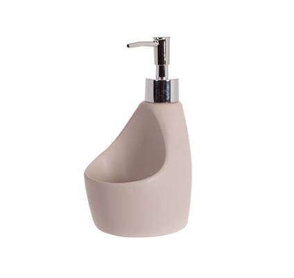 Диспенсер для миючого засобу Niza Beige 350ml з підставкою для губки BonaDi DP218301