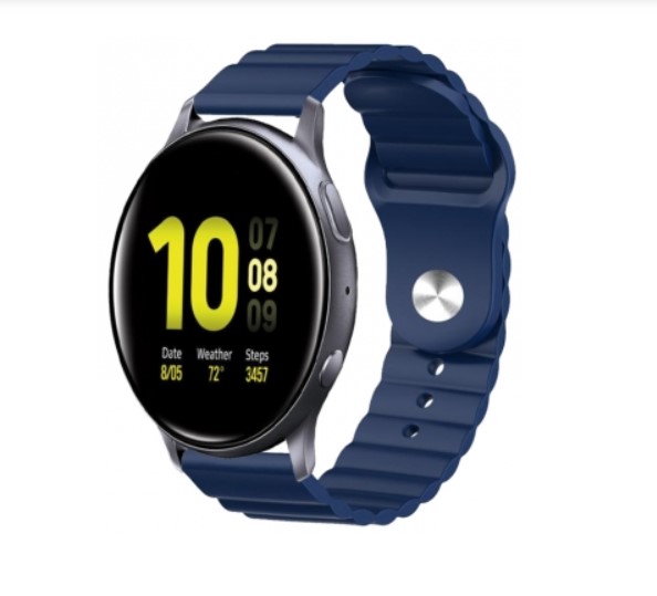 Ремінець BeWatch для Samsung Galaxy Watch 42 | 3 41 мм | Active | Active 2 силіконовий 20мм Wave Темно Синій (1010706)