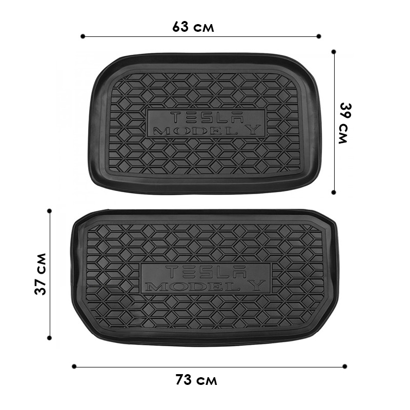 Автомобильные коврики Lesko для Tesla Model Y 2020 Black 13464-85574