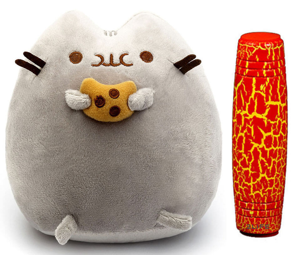 Комплект Мягкая игрушка кот с печеньем Pusheen cat и Антистресс игрушка Mokuru (n-723)