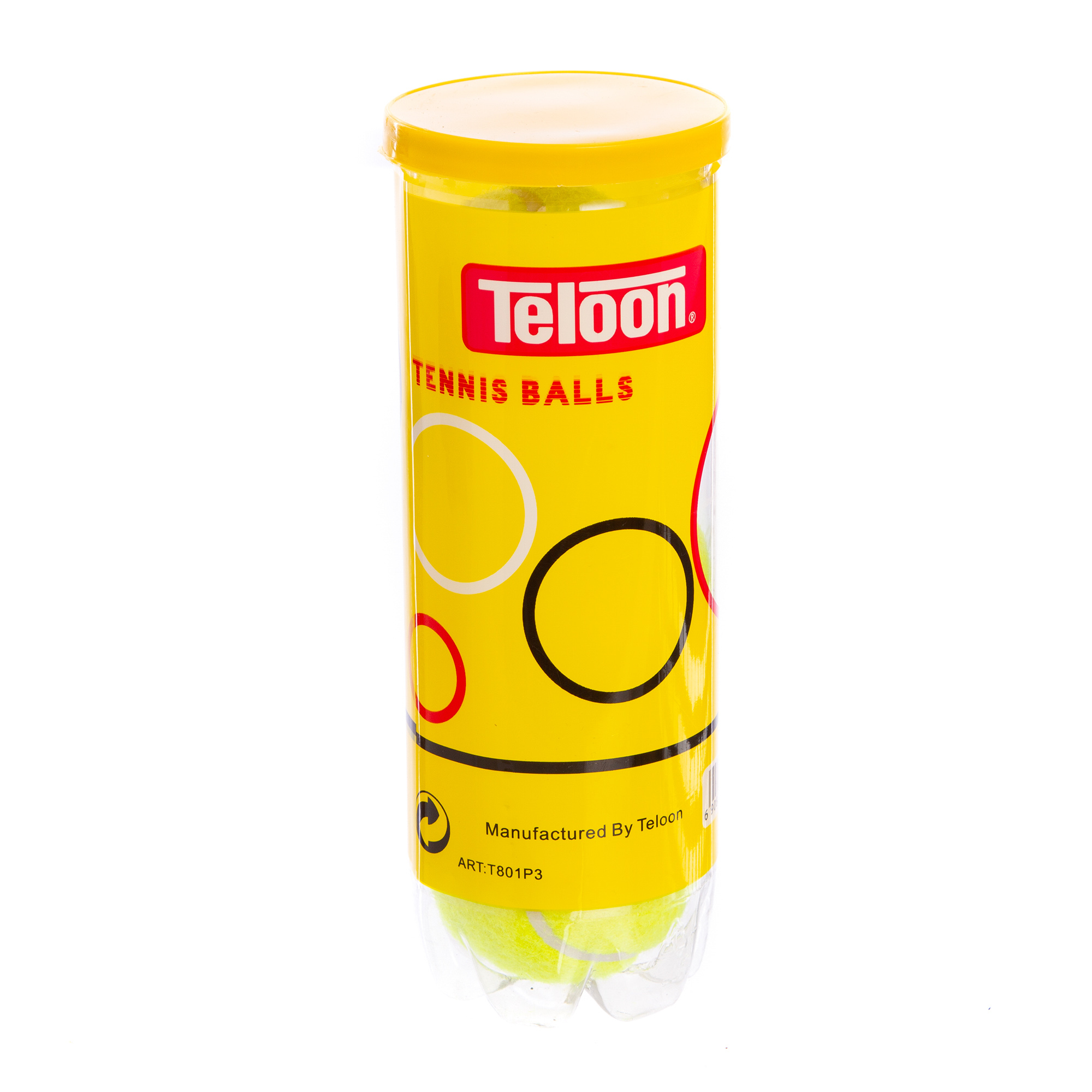 Мяч для большого тенниса TELOON MASCOT T801P3 3шт Салатовый