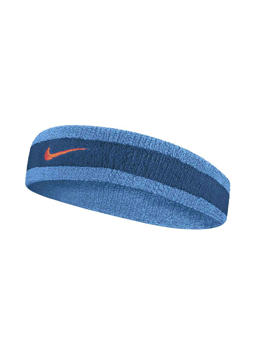 Повязка на голову NIKE SWOOSH HEADBAND MARINA/LASER BLUE/RUSH ORANGE - N.000.1544.446.OS 58см Темно-синий