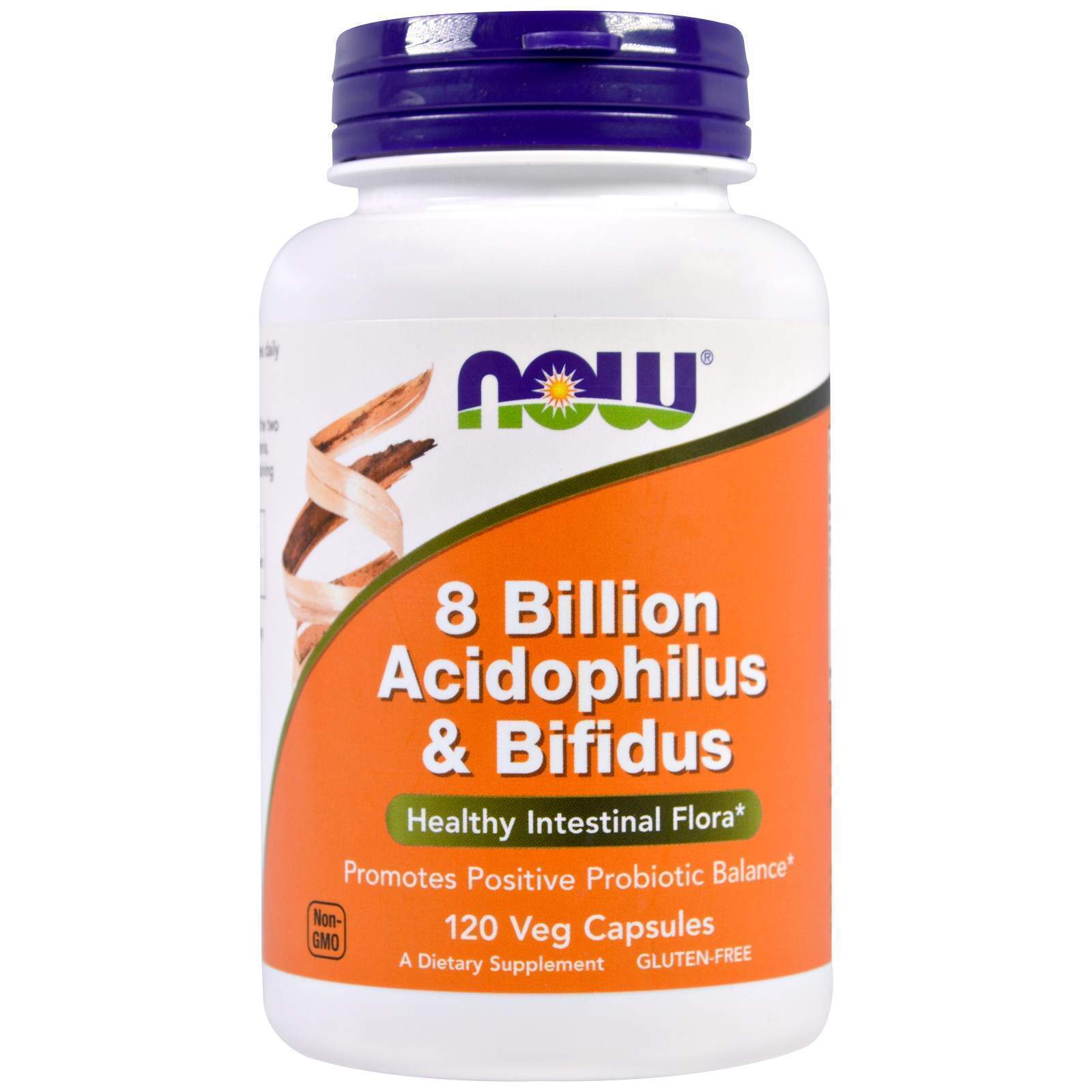 Пробиотики Acidophilus Bifidus Now Foods 8 млрд КОЕ 120 вегетарианских капсул