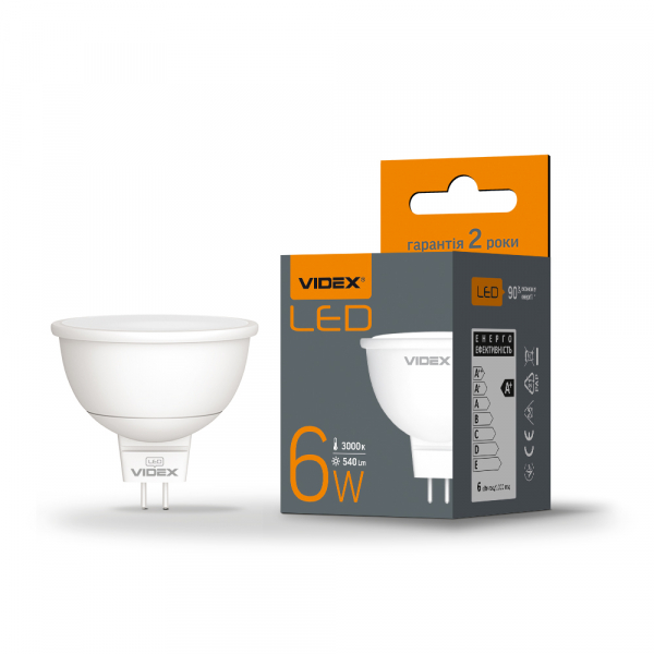 LED лампа Videx mr16e 6w gu5.3 3000k (AL24964)