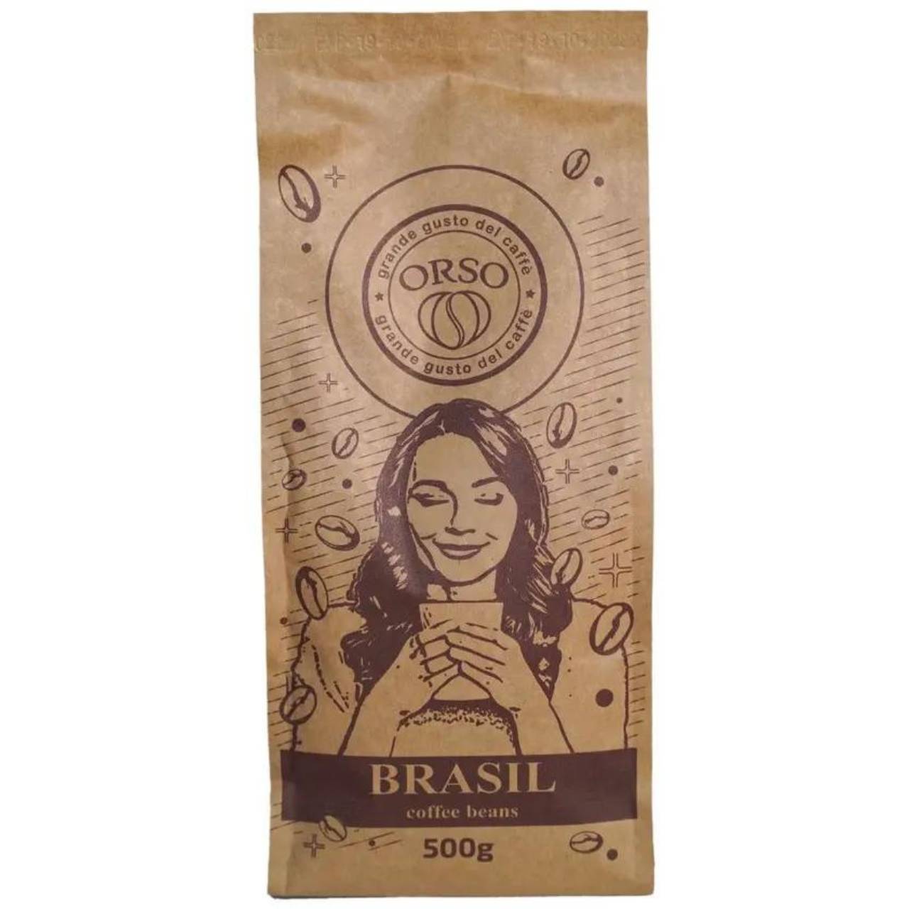 Кава моносорт в зернах Orso Brasil 100% Арабіка 500 г