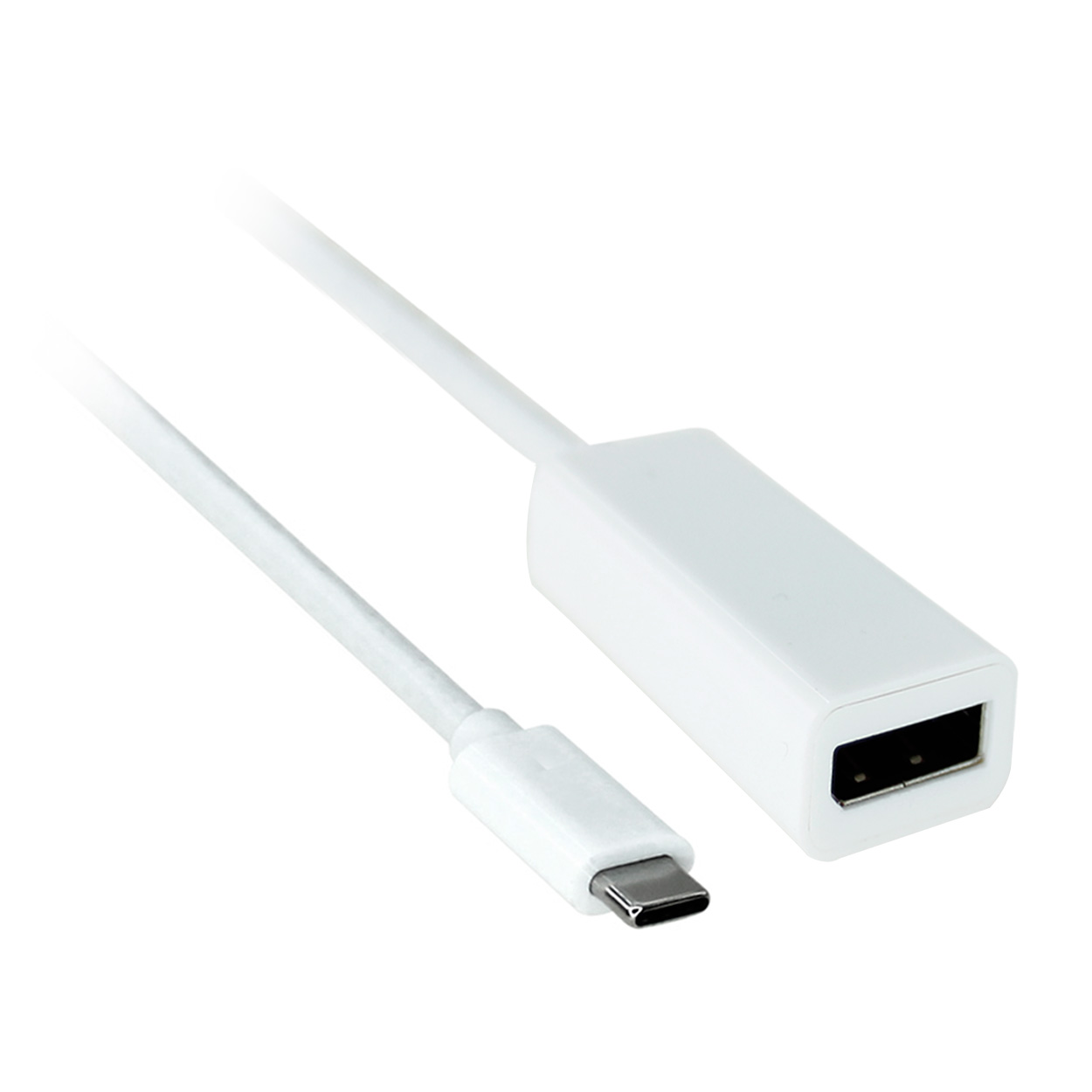 Перехідник моніторний Lucom USB Type-C-DisplayPort M/F (DP-alt-Mode) 0.1m v1.2 4K@60Hz білий (78.01.9002)