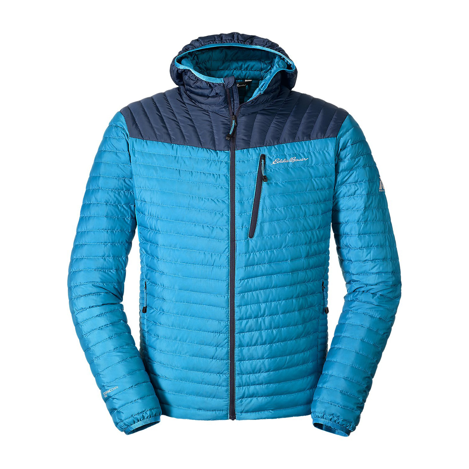 Куртка Eddie Bauer Mens MicroTherm StormDown Hooded WAWE L Голубой (0856WE)