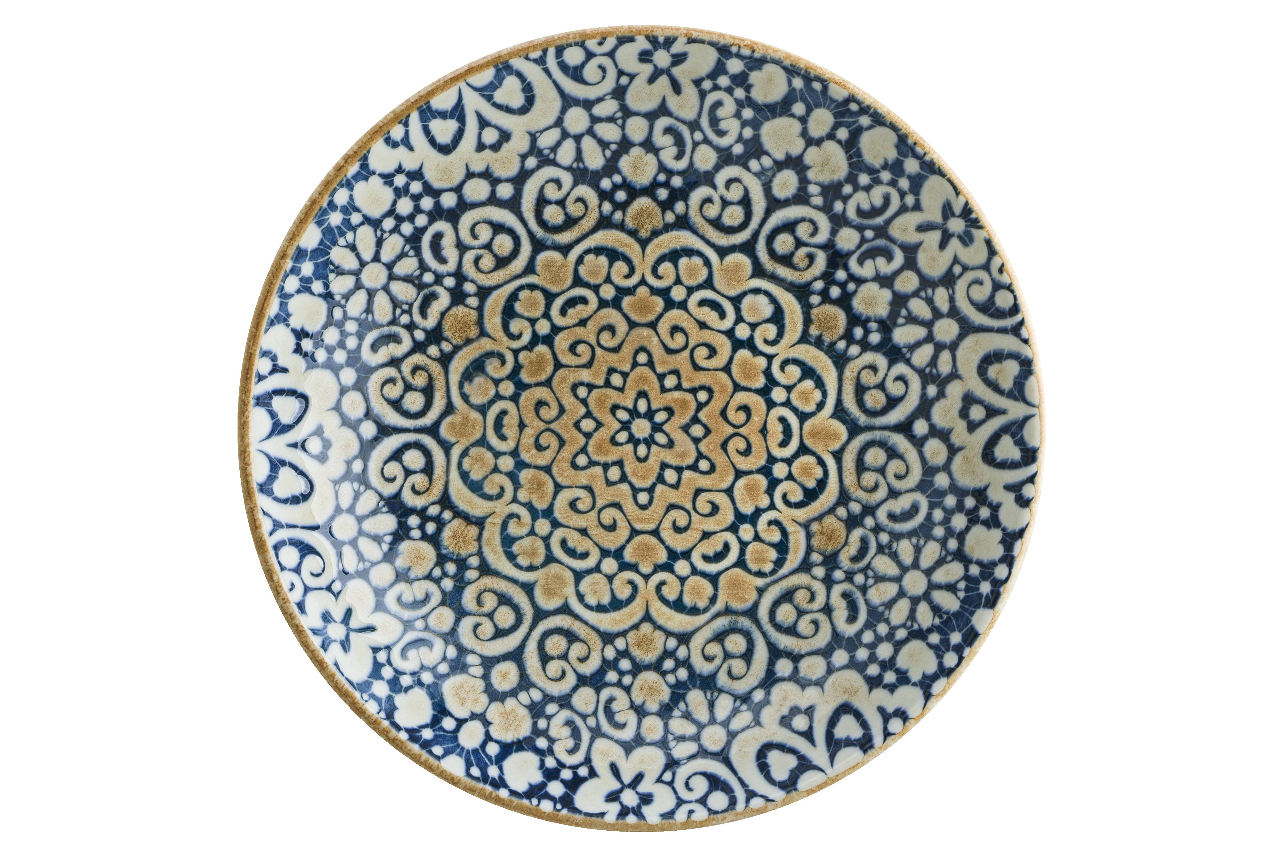Тарілка Bonna Alhambra 25 см Синій із жовтим ALHBLM25CK