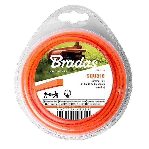 Леска для триммера TRIMMER квадрат 2,7 мм 15 м блистер Bradas