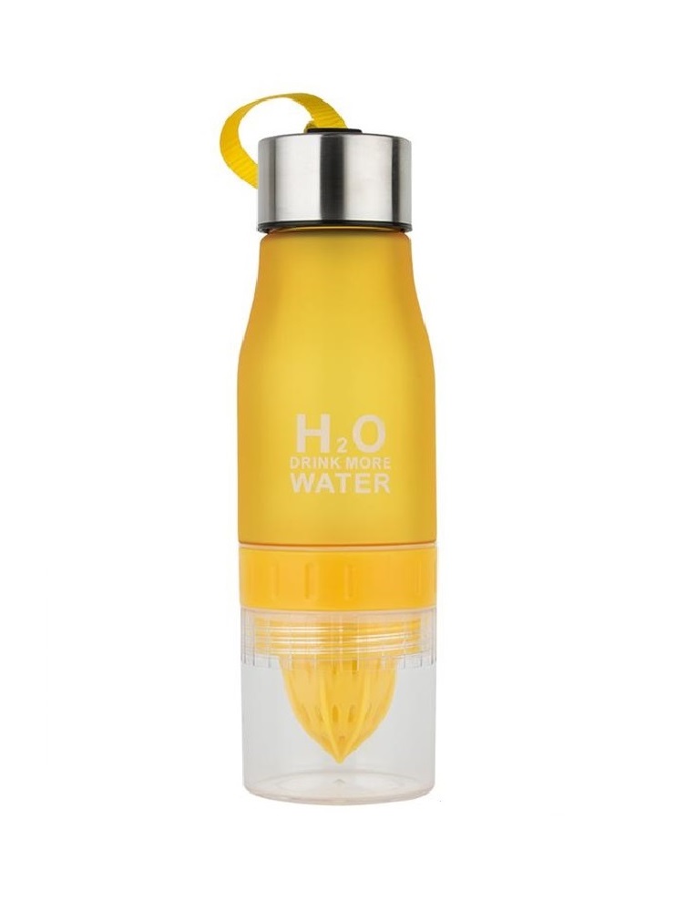 Пляшка для води та напоїв H2O з цитрусовою соковижималкою 650 мл Жовта (SUN0113)
