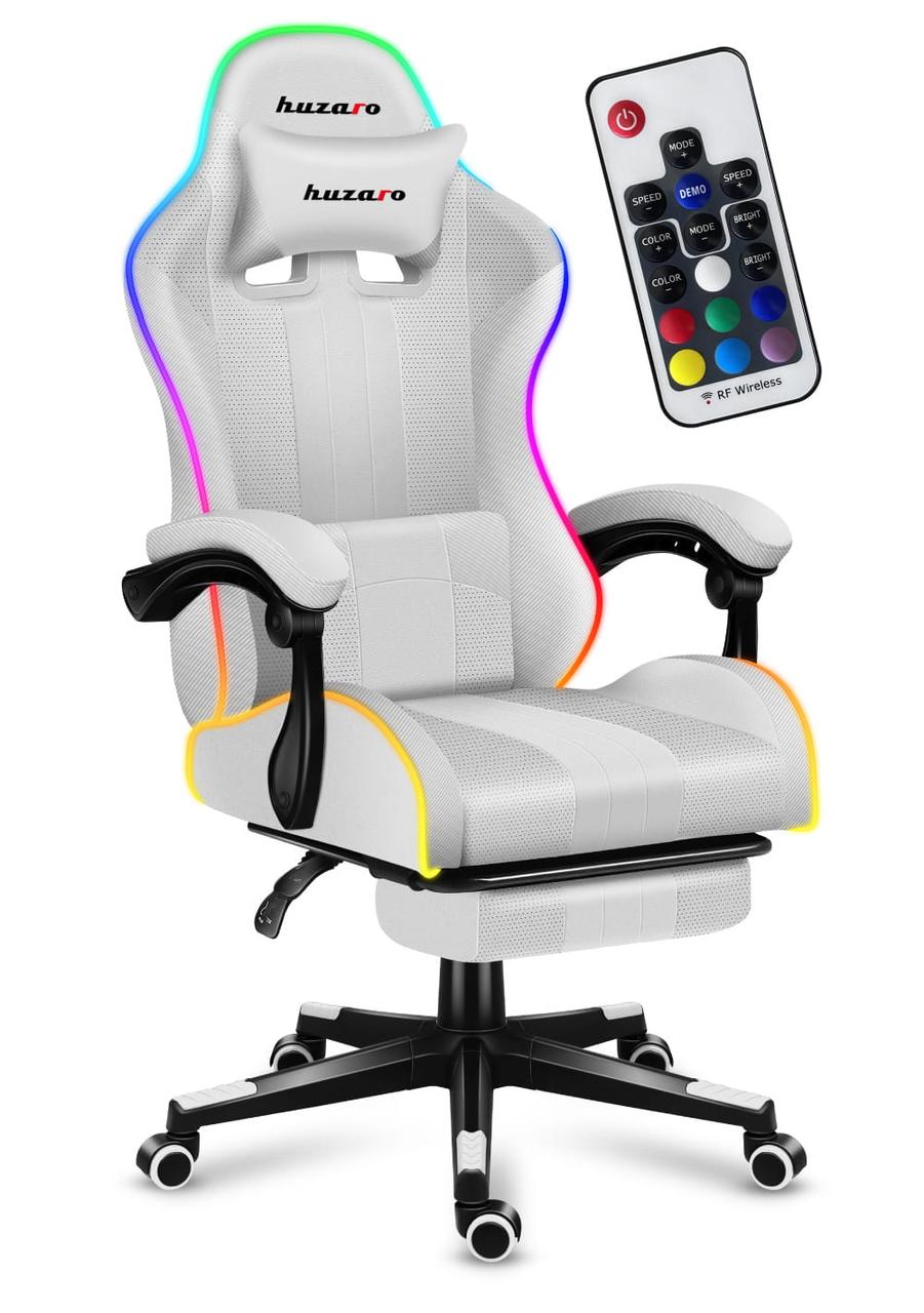 Комп'ютерное крісло Huzaro Force 4.7 RGB White тканина