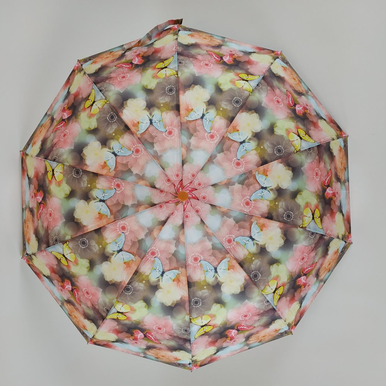 Жіноча парасолька La-la land напівавтомат на 10 спиць Рожевий (499-4)