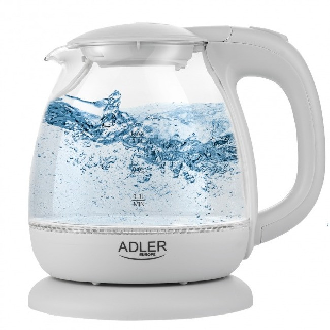 Чайник електричний 1 л скляний Adler AD 1283G Grey