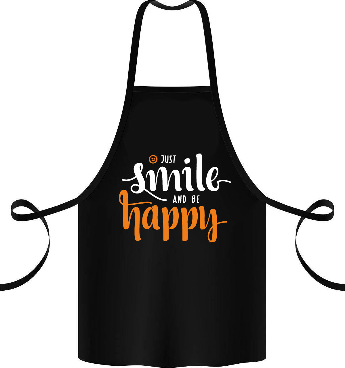 Фартук с принтом Кавун Just smile and be happy 68 см Черный