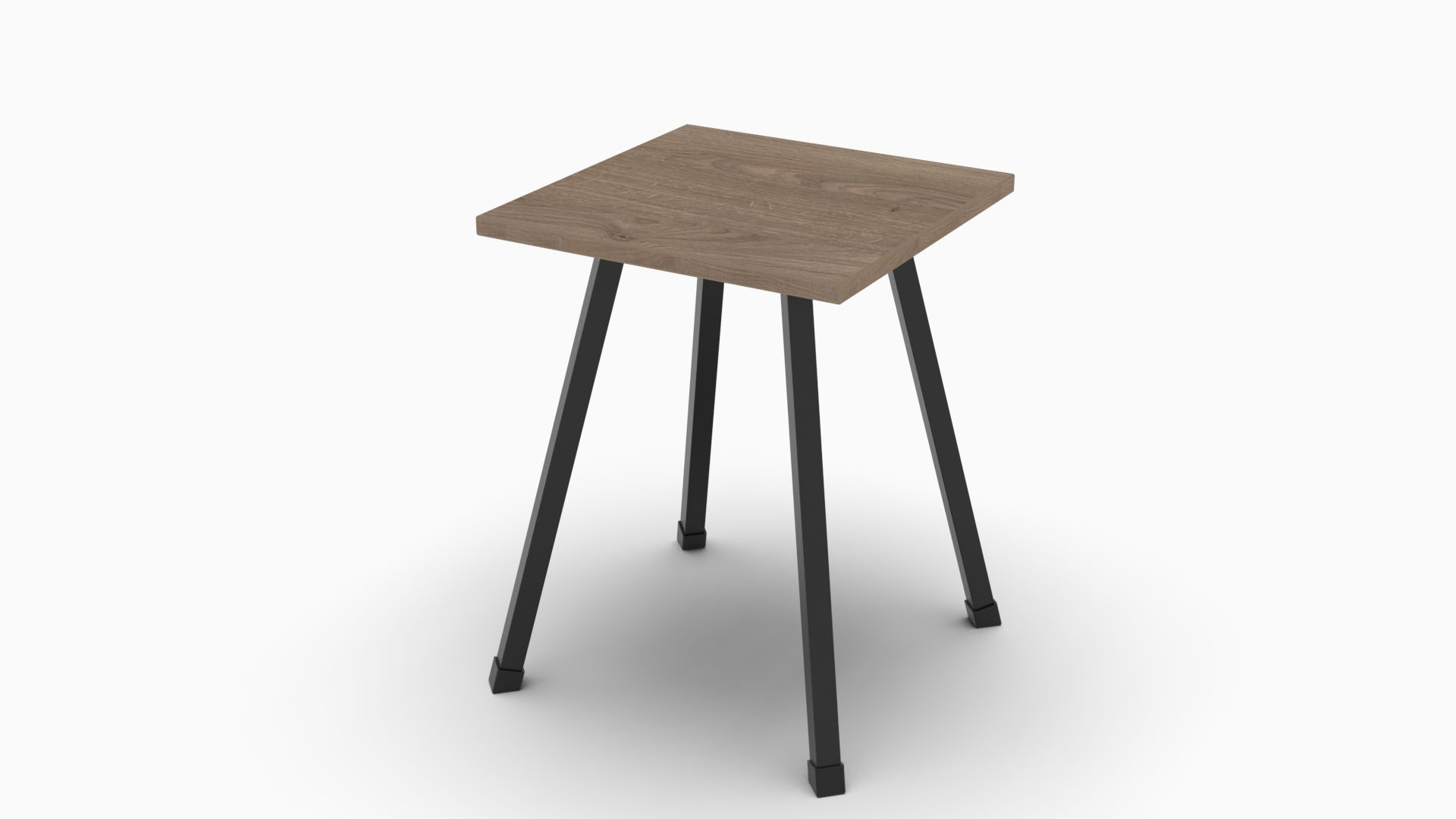 Табурет кухонный Ferrum-decor 430x320x320 Черный металл ДСП Дуб Сонома Трюфель 16 мм (TAB005)
