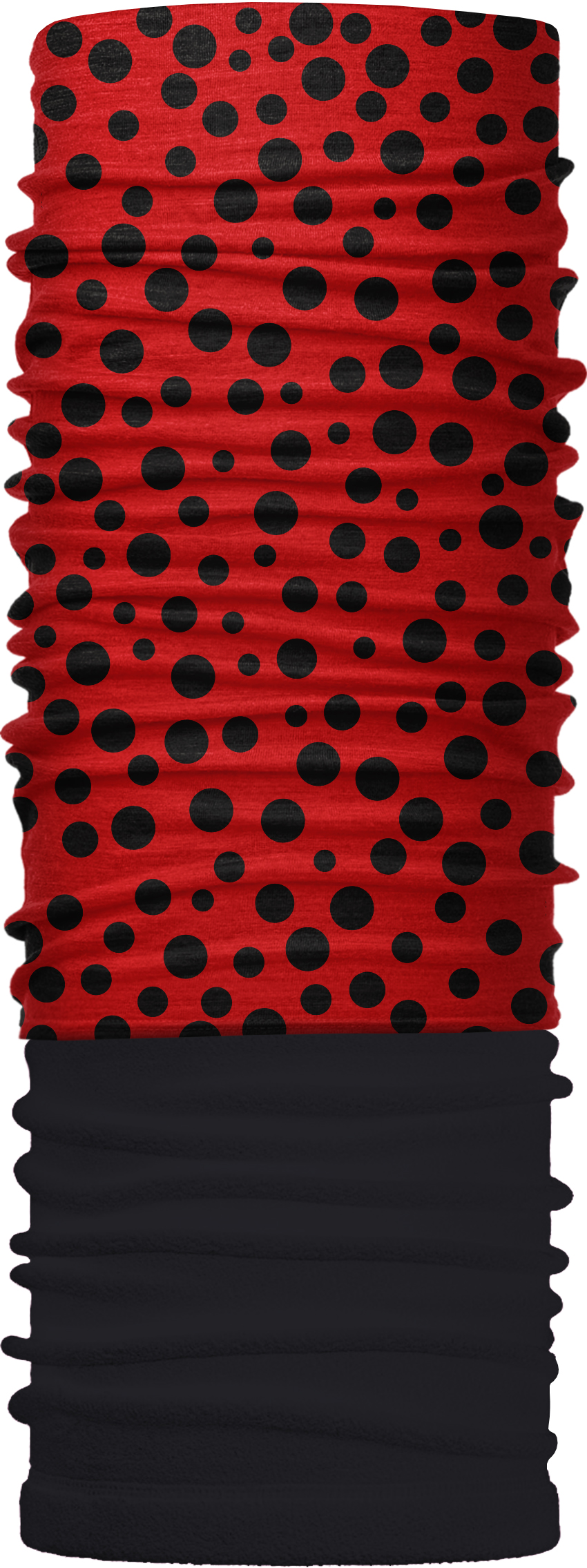 Зимовий бафф Бандана-трансформер двошаровий червоне сонечко Чорний з червоним (ZBT-2f-096)