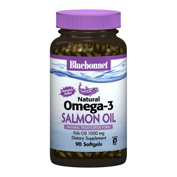 Жир лосося Bluebonnet Nutrition Natural Omega-3 Salmon Oil 1000 mg 90 Softgels