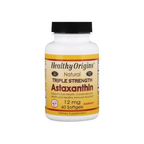 Астаксантин Healthy Origins Astaxanthin Natural Triple Strength 12 mg 60 Caps