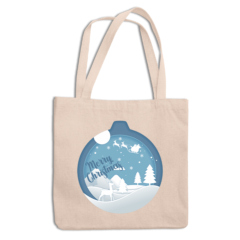 Эко-сумка с новогодним принтом Кавун Merry Christmas  38х42х10 см Разноцветный ЕСШ001423