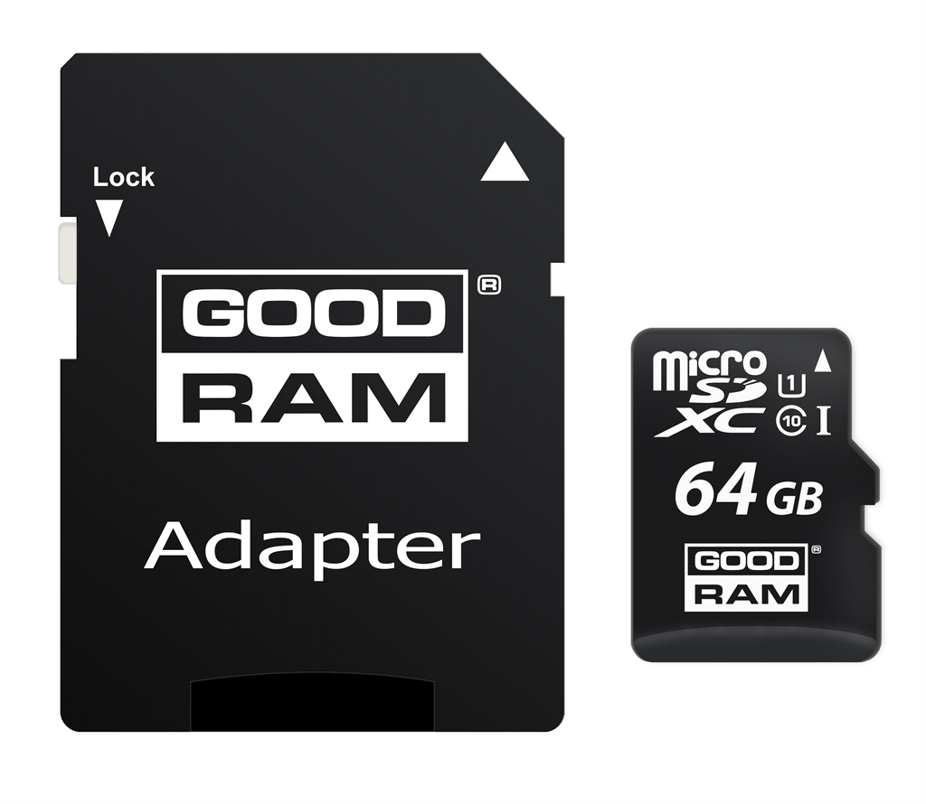 Карта памяти MicroSDXC 64GB UHS-I Class 10 Goodram + SD-adapter (M1AA-0640R12)