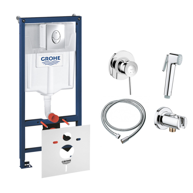 Комплект Grohe Інсталяція Rapid Sl 38721001 + Набір Для Гігієнічного Душа З Змішувачем Bauclassic 111048