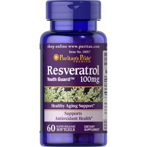 Ресвератрол Puritan's Pride Resveratrol 100 mg 60 Softgels