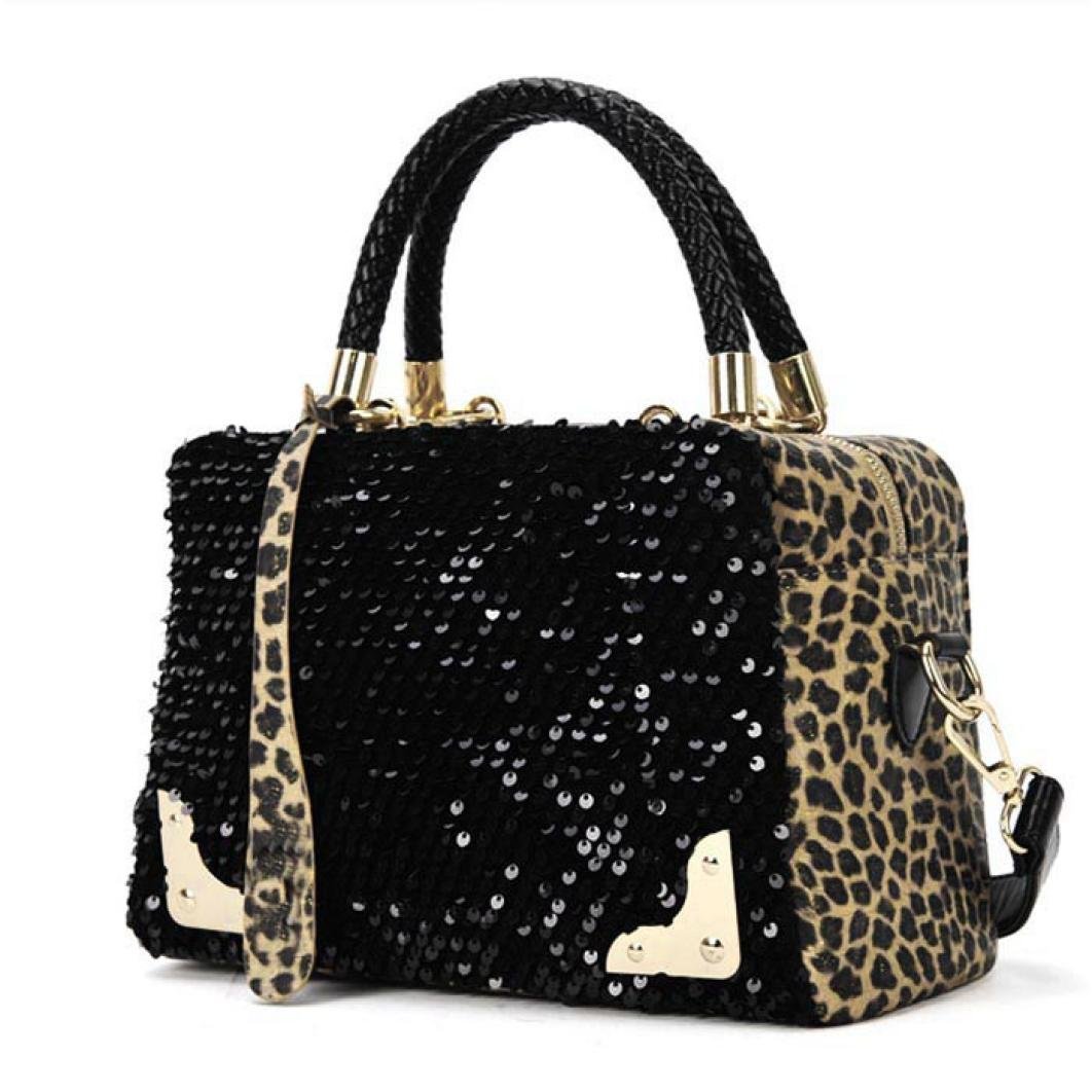 Женская сумка с леопардовым принтом и паетками Леопардовый (OQBDGABS)