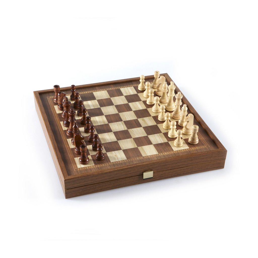Набір Manopoulos, шахи, шашки та нарди в дерев'яному футлярі 26х26см, 1.2 кг (STP28E)
