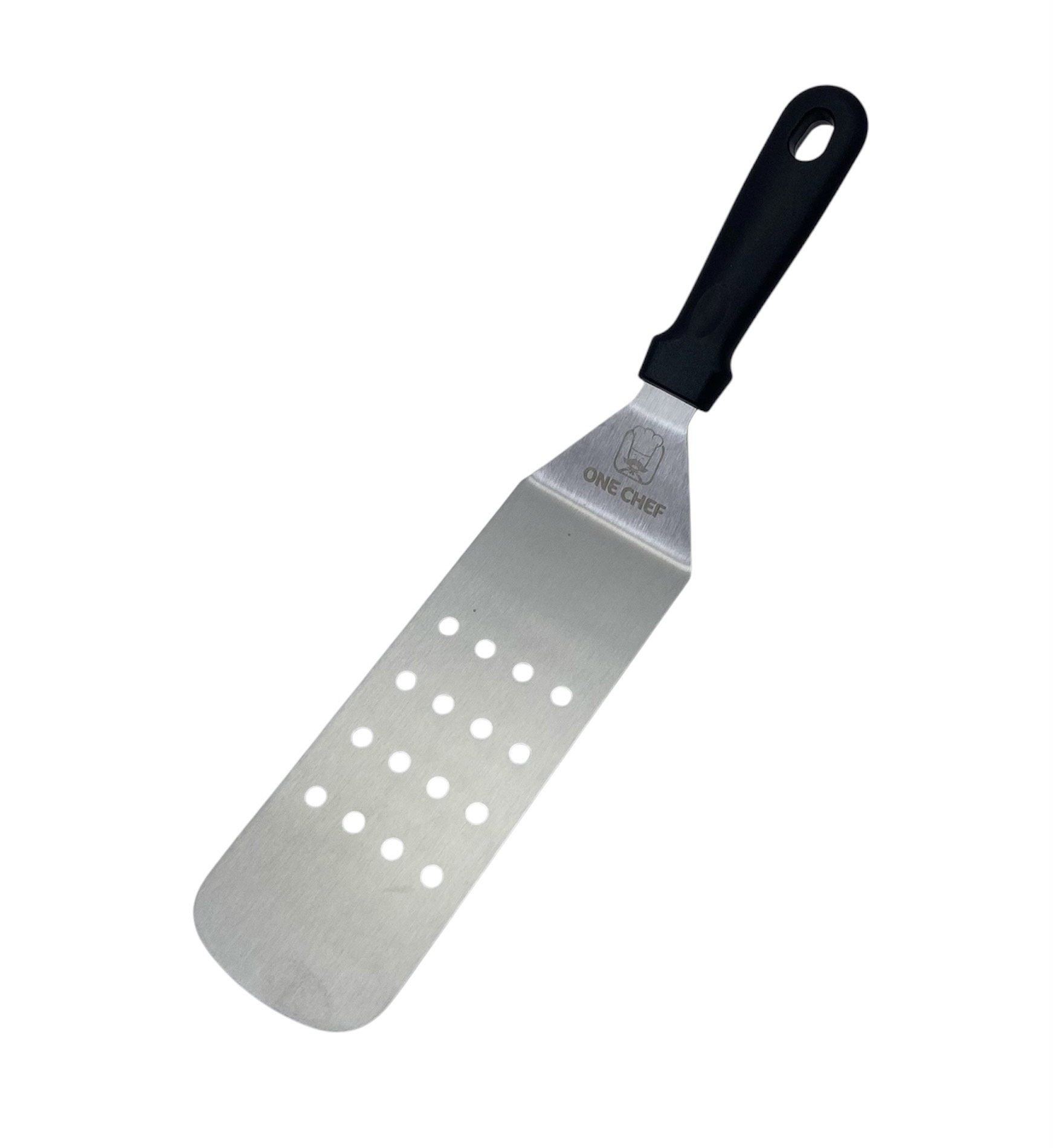 Лопатка из нержавеющей стали One Chef перфорированная 36 см Черный