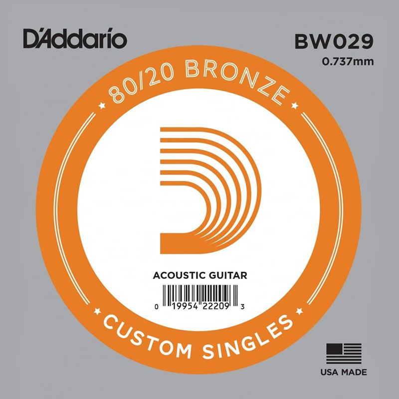 Струна D'Addario BW029 80/20 Bronze .029