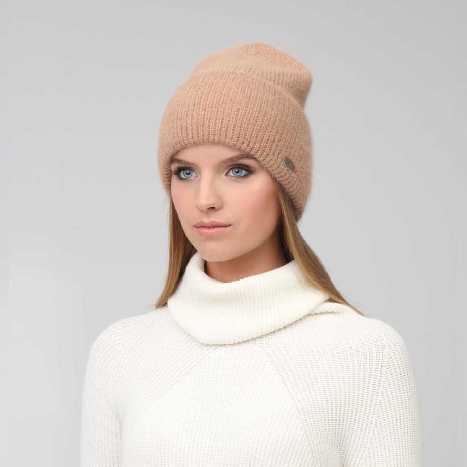 Шапка женская бени 945-908 LuckyLOOK One Size Бежевый Оранжевый