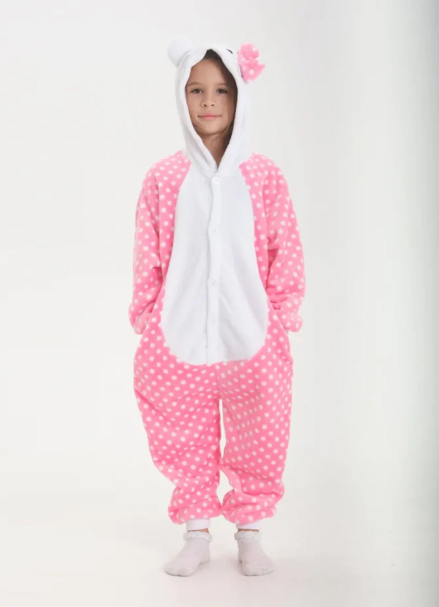 Піжама кігурумі дитяча Jamboo Hello Kitty 120 см Рожево-білий (J400096)