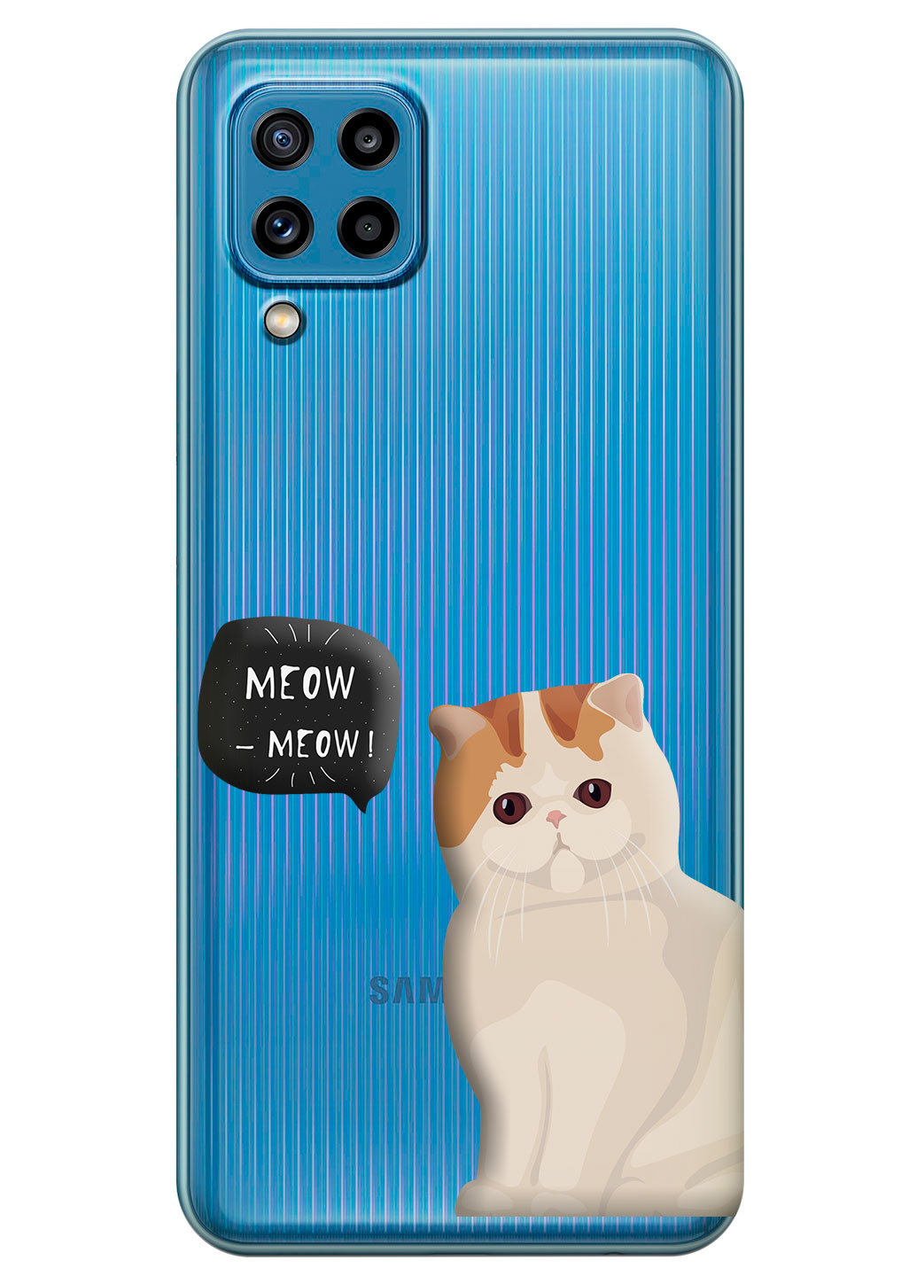 Прозрачный силиконовый чехол iSwag для Samsung Galaxy M32 с рисунком - Котенок (KS15242)